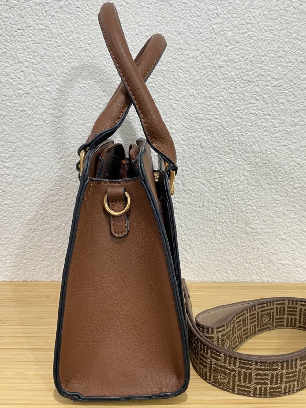 Anne Klein Cognac Satchel - Includes 2 Straps! Monogram & Matching Leather - Picture 12 of 14